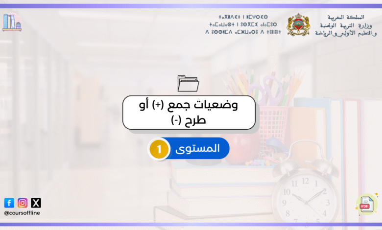 دروس الرياضيات (وضعيات جمع (+) أو طرح (-)) 8 5 1