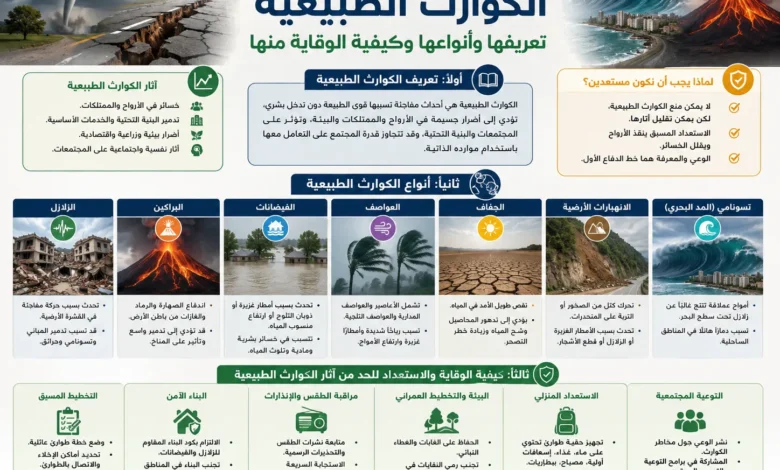 الكوارث الطبيعية تعريفها وأنواعها