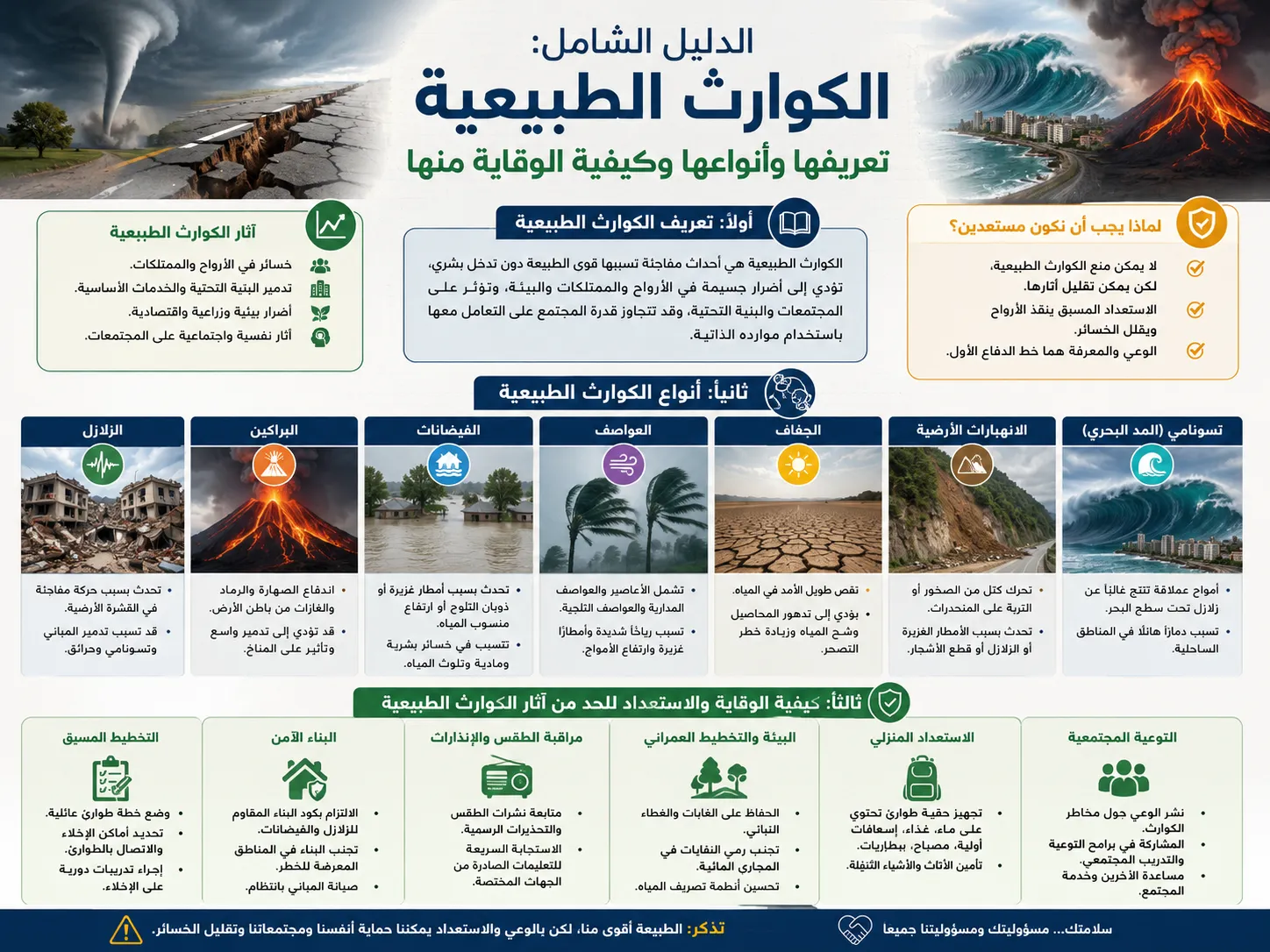 الكوارث الطبيعية تعريفها وأنواعها
