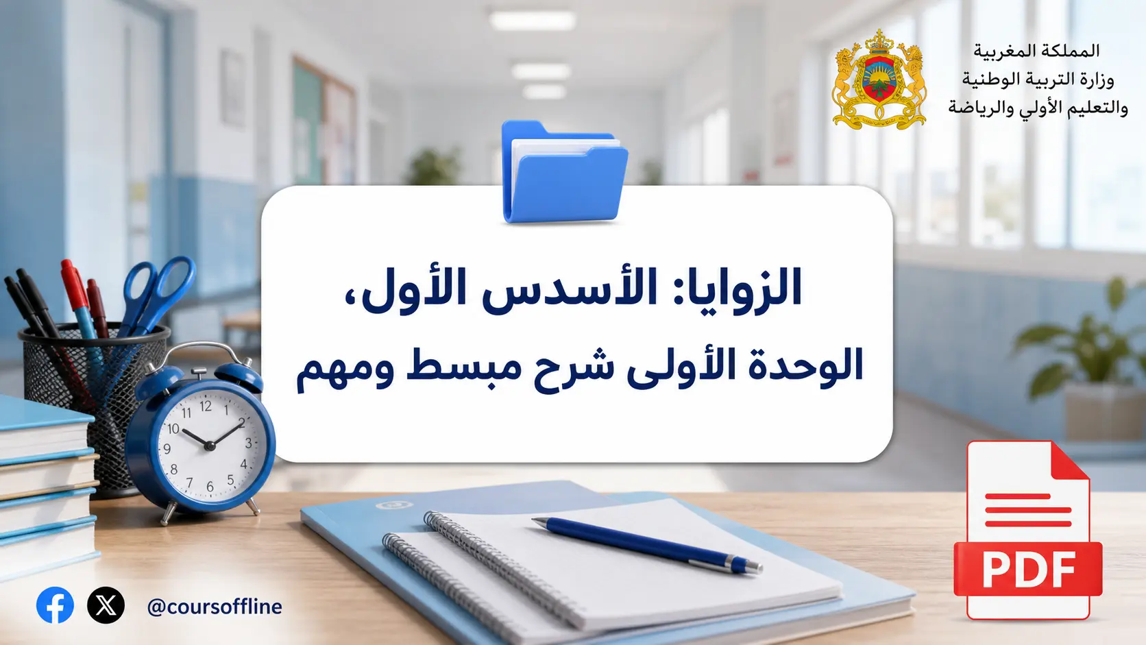 الزوايا: الأسدس الأول، الوحدة الأولى شرح مبسط ومهم