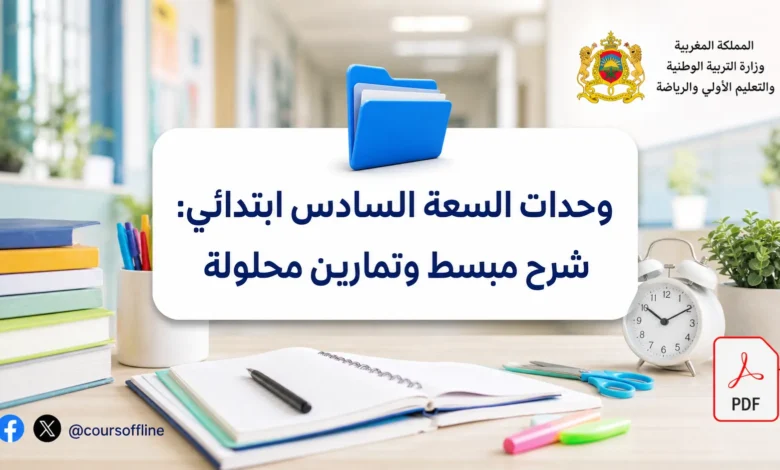 وحدات السعة السادس ابتدائي: شرح مبسط وتمارين محلولة