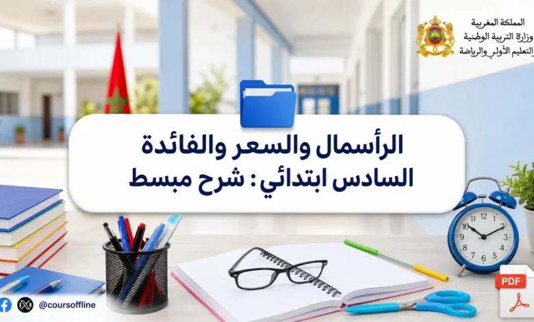الرأسمال والسعر والفائدة السادس ابتدائي: شرح مبسط