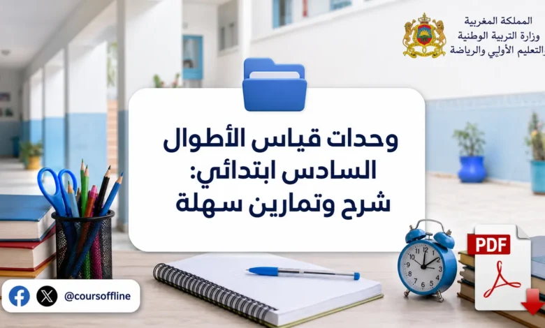 وحدات قياس الأطوال السادس ابتدائي: شرح وتمارين سهلة 9 وحدات قياس الأطوال السادس ابتدائي: شرح وتمارين سهلة