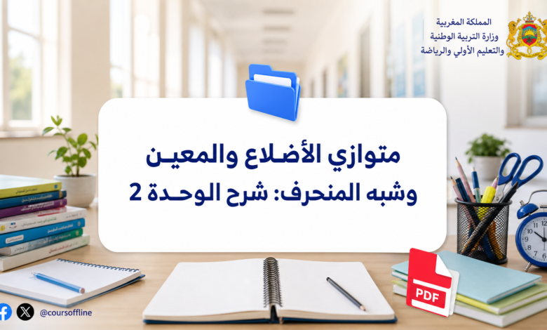 متوازي الأضلاع والمعين وشبه المنحرف: شرح الوحدة 2 7 متوازي الأضلاع والمعين وشبه المنحرف: شرح الوحدة 2