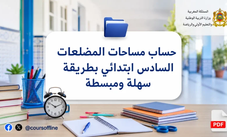 حساب مساحات المضلعات السادس ابتدائي بطريقة سهلة ومبسطة 1 حساب مساحات المضلعات السادس ابتدائي بطريقة سهلة ومبسطة