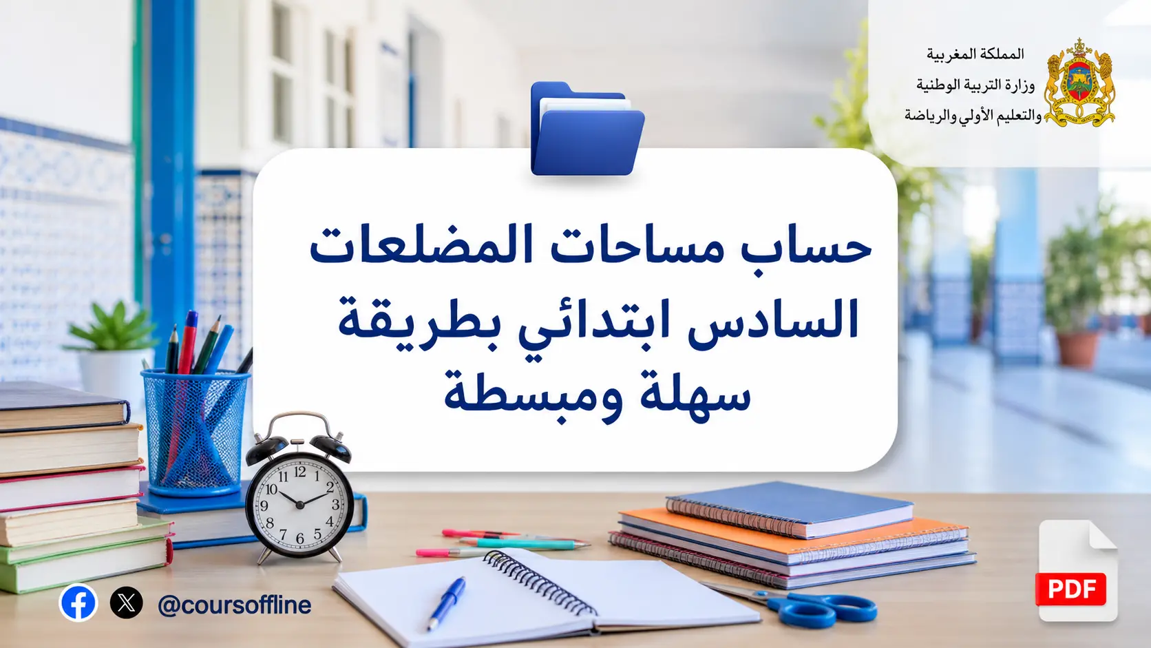 حساب مساحات المضلعات السادس ابتدائي بطريقة سهلة ومبسطة