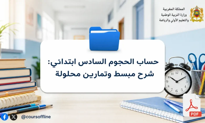 حساب الحجوم السادس ابتدائي: شرح مبسط وتمارين محلولة 1 حساب الحجوم السادس ابتدائي: شرح مبسط وتمارين محلولة