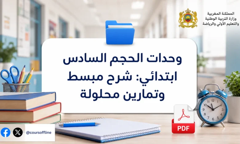 وحدات الحجم السادس ابتدائي: شرح مبسط وتمارين محلولة