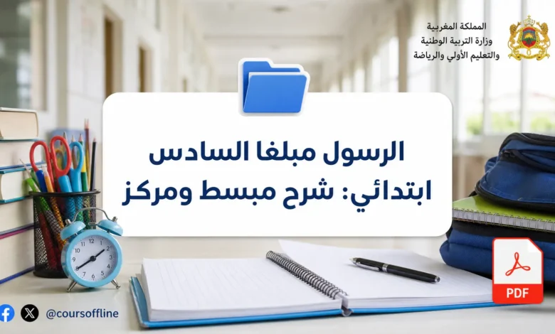 الرسول مبلغا السادس ابتدائي: شرح مبسط ومركز