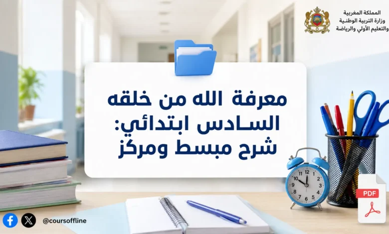 معرفة الله من خلقه السادس ابتدائي: شرح مبسط ومركز