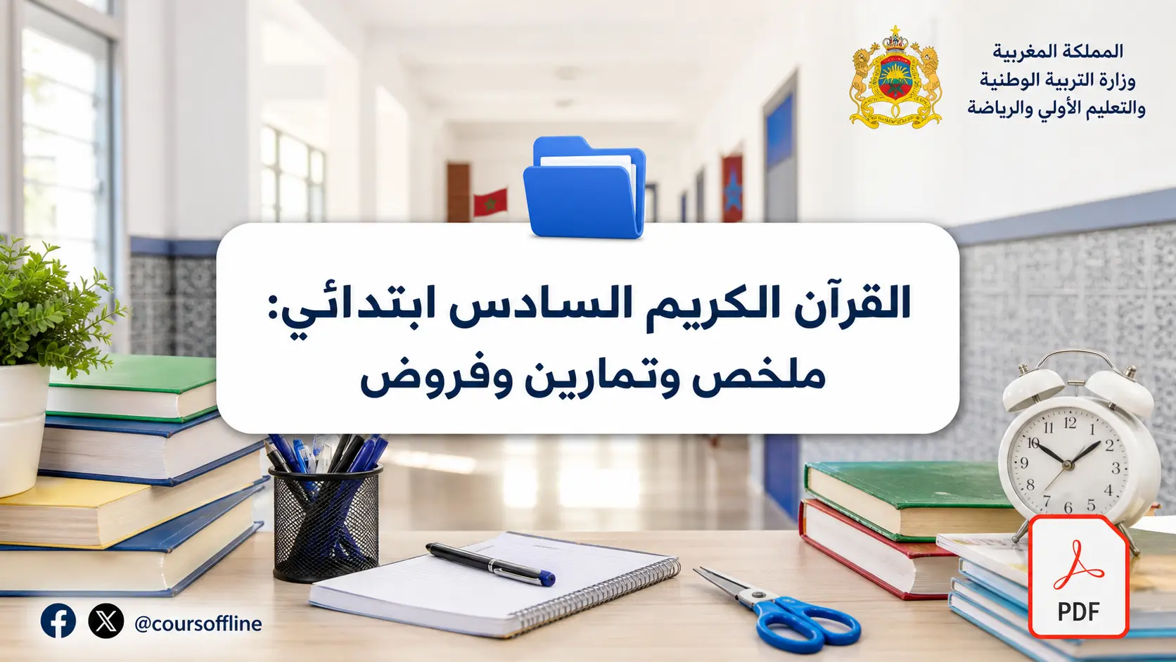 القرآن الكريم السادس ابتدائي: ملخص وتمارين وفروض