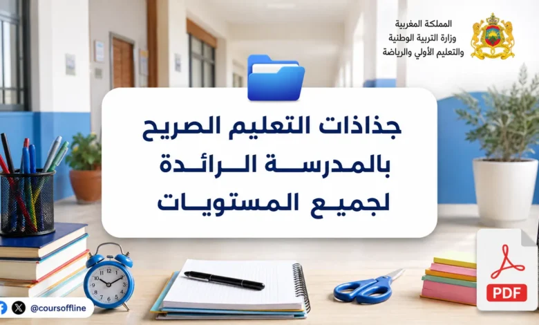 جذاذات التعليم الصريح بالمدرسة الرائدة لجميع المستويات