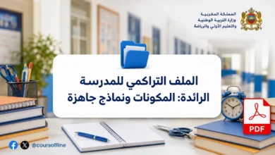 الملف التراكمي للمدرسة الرائدة: المكونات ونماذج جاهزة