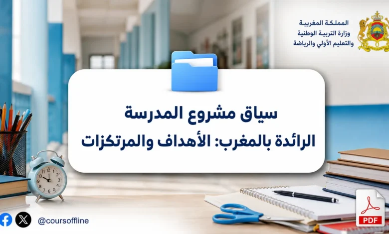 سياق مشروع المدرسة الرائدة بالمغرب: الأهداف والمرتكزات 9 سياق مشروع المدرسة الرائدة بالمغرب: الأهداف والمرتكزات